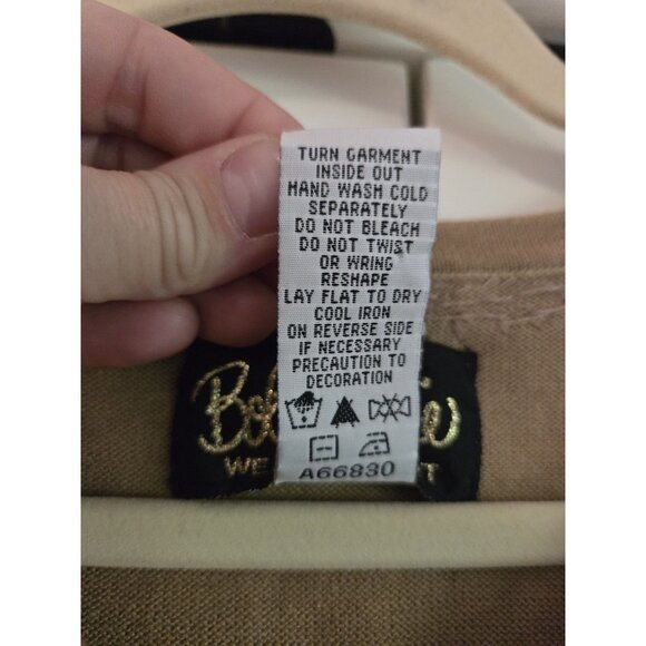 Bob Mackie Wearable Art Beaded Bow Cardigan Sz 3X Sweater Tan Coastal Grandma - Picture 6 of 10